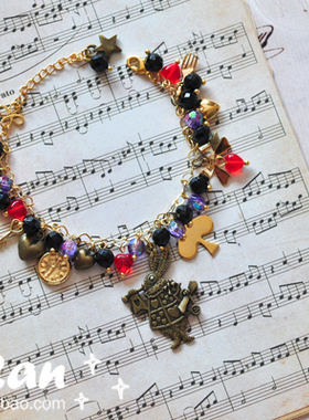 ranran手工复古爱丽丝扑克怀表