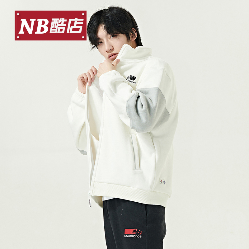 New Balance NB正品2023男款女款卫衣春秋款休闲宽松立领拉链外套