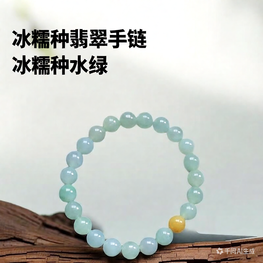 隆慈缘玉器7.5MM珠A货老坑水绿冰晴水绿翡翠手链缅甸正品冰糯珠链,淘宝优惠券,粉丝福利购,淘宝优惠卷