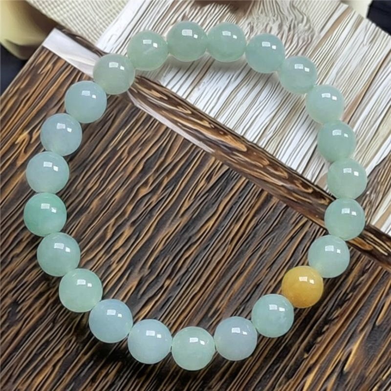 隆慈缘玉器7.5MM珠A货老坑水绿冰晴水绿翡翠手链缅甸正品冰糯珠链,淘宝优惠券,粉丝福利购,淘宝优惠卷