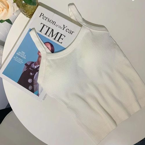 米娅林5815早秋固定一体杯中长款小吊带修身显瘦内搭背心抹胸内衣 - 图3