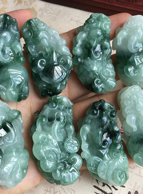 挂件油青招财霸王风貔貅玉吊坠