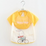 Детский фартук, водонепроницаемый летний тонкий дышащий нагрудник для еды, сзади на завязках, с карманом, анти-грязь