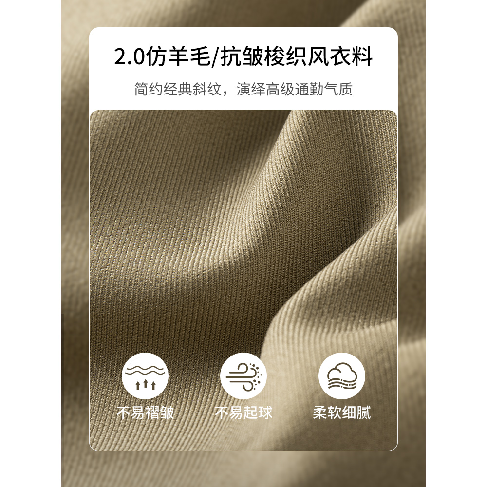 抗皱免烫风衣女中长款2024春季新款今年流行高级感英伦风工装外套 - 图0