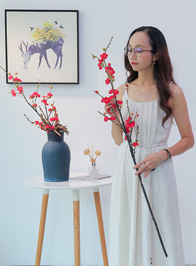 仿真梅花假腊梅干枝假花仿真花餐桌摆设高级仿生花装饰花花艺摆件