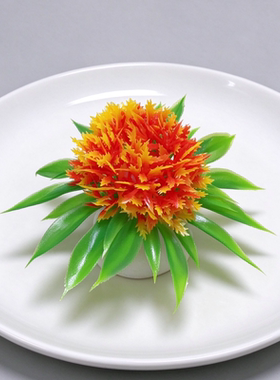 仿真盘饰花 酒店冷菜摆盘装饰花草 餐厅宴席菜品点缀塑料花艺摆件