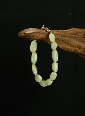 文玩精品〓收藏级天然新疆和田玉籽料随型小籽料手串手链细腻油润