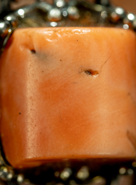 藏传老饰品〓绝美藏工镶嵌天然高密巧粉色多宝老料戒指藏戒手饰品