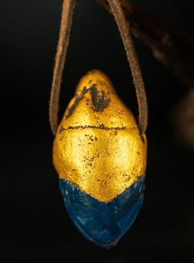 藏传老唐卡莲花生大师项坠