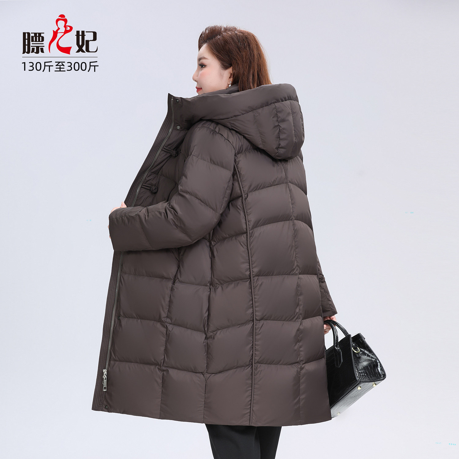 膘儿妃大码女装胖mm羽绒服300斤时尚显瘦连帽羽绒服秋冬新款外套 - 图3
