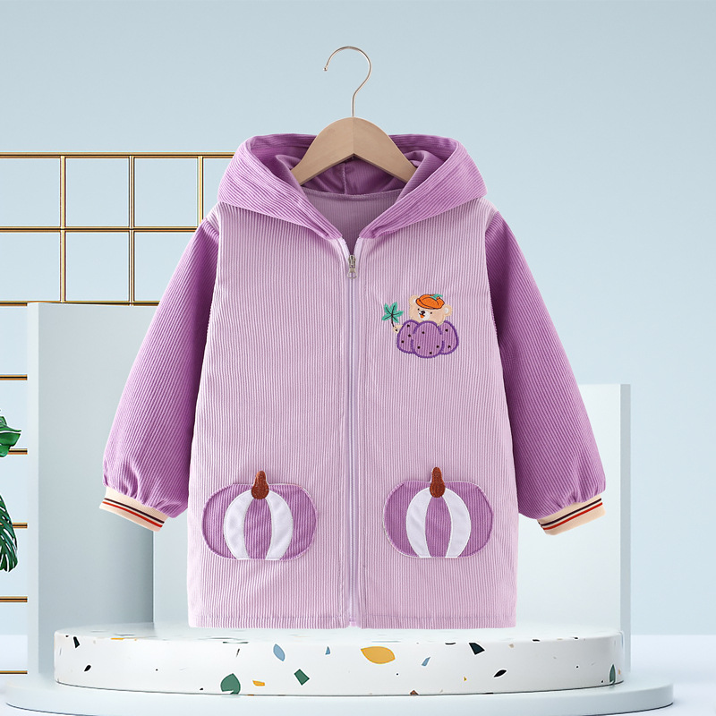 Corduroy baby eating bib girl long-sleeved children's smock kindergarten meal bib boy painting clothes apron