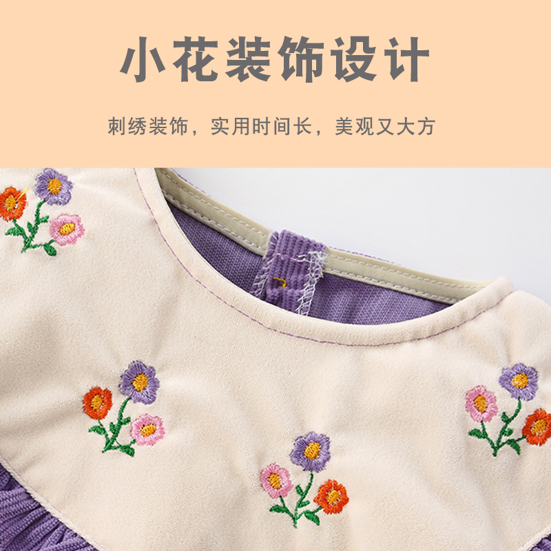 Children's smock, eating bib, waterproof and anti-dirty baby style apron, baby protective clothing, autumn and winter girls can wear outside