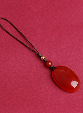 天然红玛瑙能量牌吊坠刻字订制