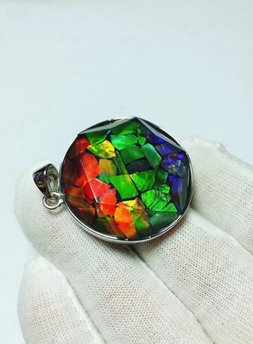 加拿大斑彩石大卫星吊坠