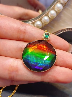 加拿大斑彩石大卫星吊坠