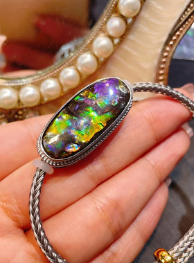 天然加拿大斑彩石手链吊坠两用款