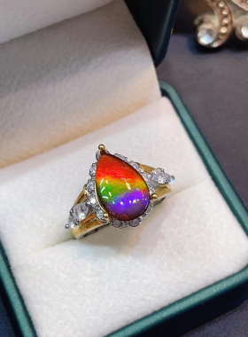 加拿大斑彩石戒指