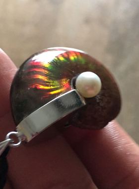 天然如意玉坠属牛开运斑彩螺