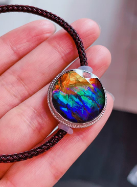 天然加拿大斑彩石手链吊坠两用款