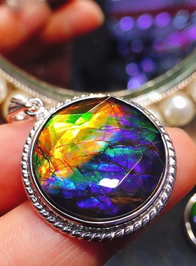 加拿大斑彩石大卫星吊坠