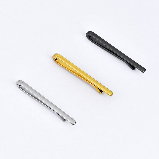 Copper narrow tie clip Korean style silver gold thin tie clip