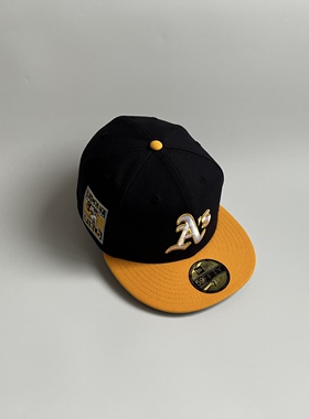 New Era/纽亦华 MLB 奥克兰运动家队 棒球帽子 全封平檐59FIFTY