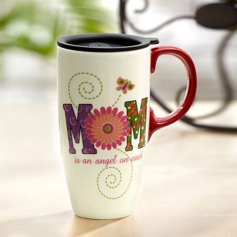 爱屋格林创意陶瓷水杯子可爱马克杯办公室带盖大容量咖啡杯家用