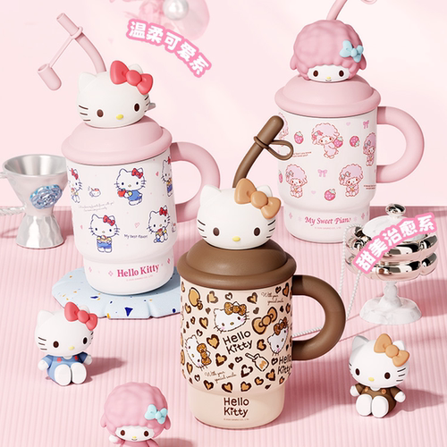 三丽鸥正版授权HelloKitty卡通保温保冷吸管杯可爱高颜值礼品萌系 - 图2