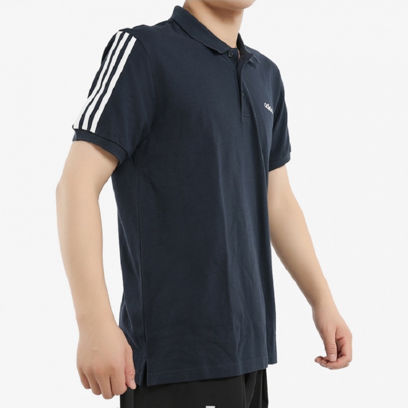 adidas/阿迪达斯 男子透气翻领POLO衫运动休闲短袖T恤 EJ0925 - 图0