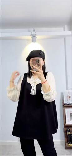香港芸卉26240大码雪纺衫女胖mm拼接蕾丝衫200斤女装新款上衣秋装 - 图1