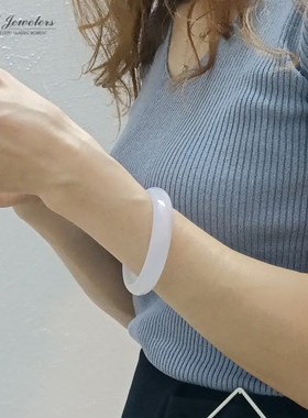 天然冰种水晶玉石带证书礼物手镯