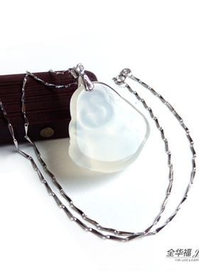 天然冰种笑佛玉髓佛公吊坠女项链