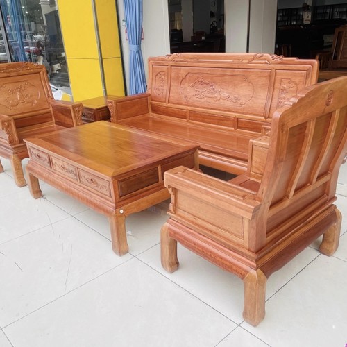 新中式红木沙发全实木长椅中式客厅三人位菠萝格木客厅沙发3人座 - 图3