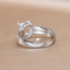 Seiko S925 silver ring with empty support and gemstone inlaid custom ring plated with 18k white gold fixed buckle 8*10mm