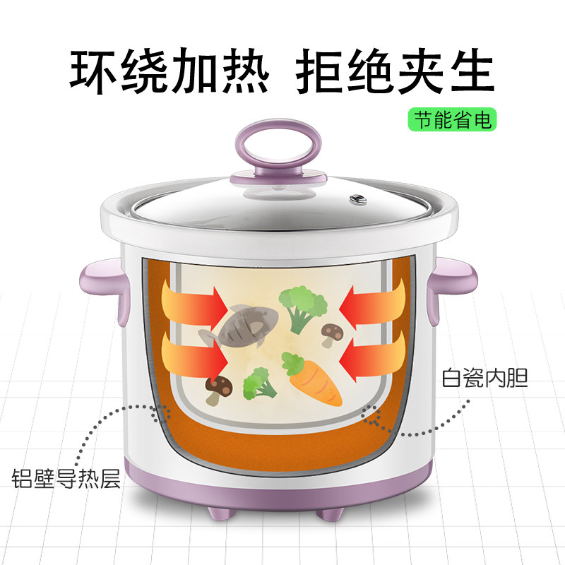 全自动婴儿BB煲粥锅可预约小电炖锅宝宝煮粥锅迷你陶瓷煲汤辅食锅,淘宝优惠券,粉丝福利购,淘宝优惠卷