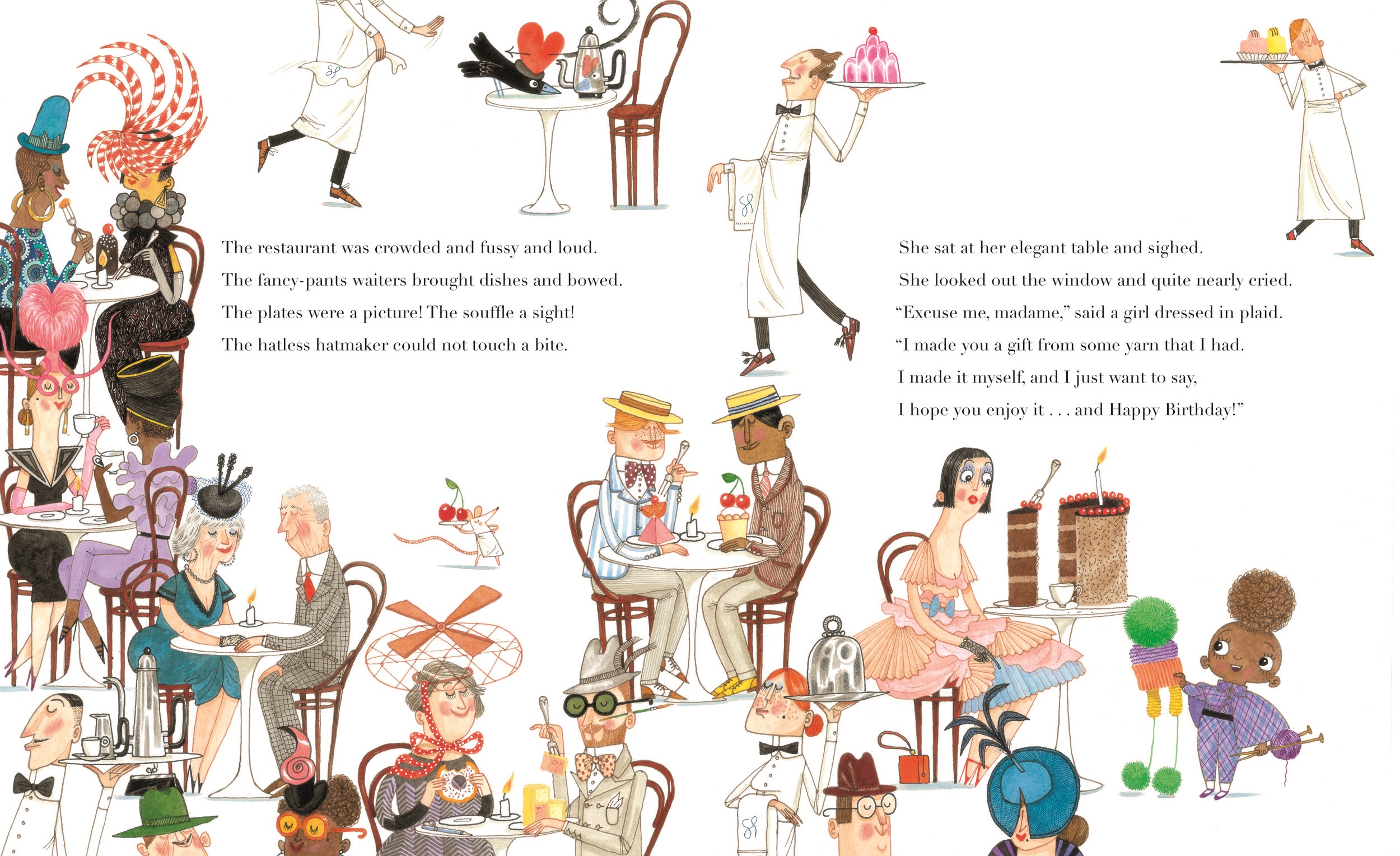 中国国际图书专营店英文原版 生日快乐，帽子夫人 精装绘本 Happy Birthday, Madame Chapeau by Andrea Beaty & David Roberts1