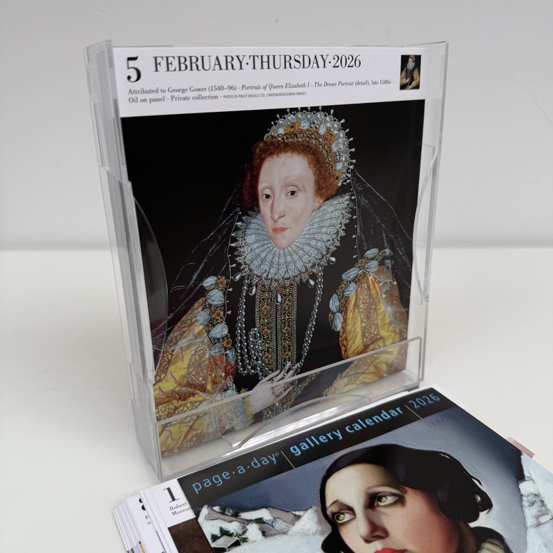 现货包邮 2026年画廊日历 亚克力支架 艺术 每天一页 进口台历 新年礼物 英文原版 桌面摆件 Art Page-A-Day Gallery Calendar - 图2