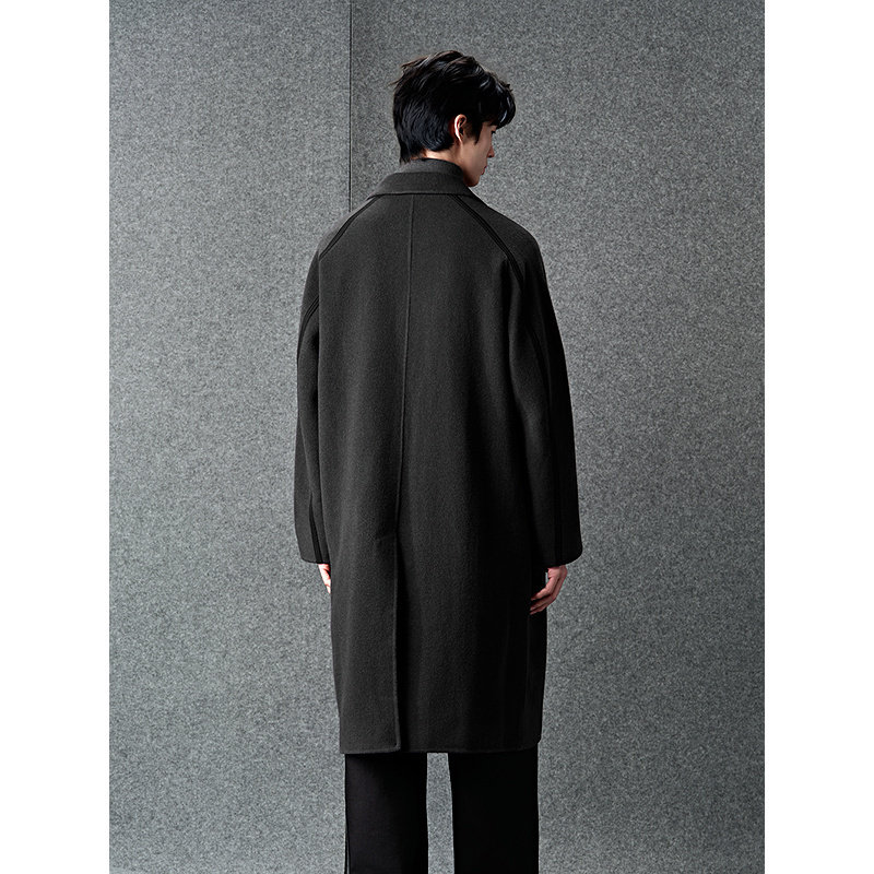 GXG男装 【纯羊毛】高品质100%羊毛插肩袖通勤长款大衣 冬季热销