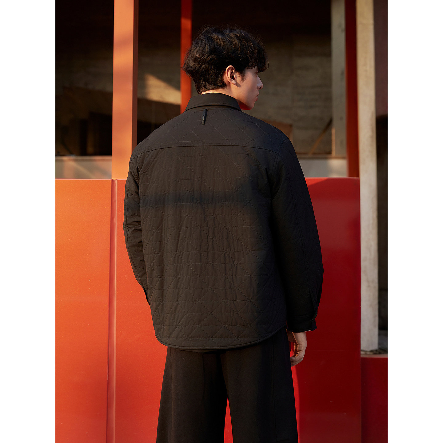 GXG男装 肌理绗缝行政衬衫式加厚夹克通勤时尚外套 冬季热销