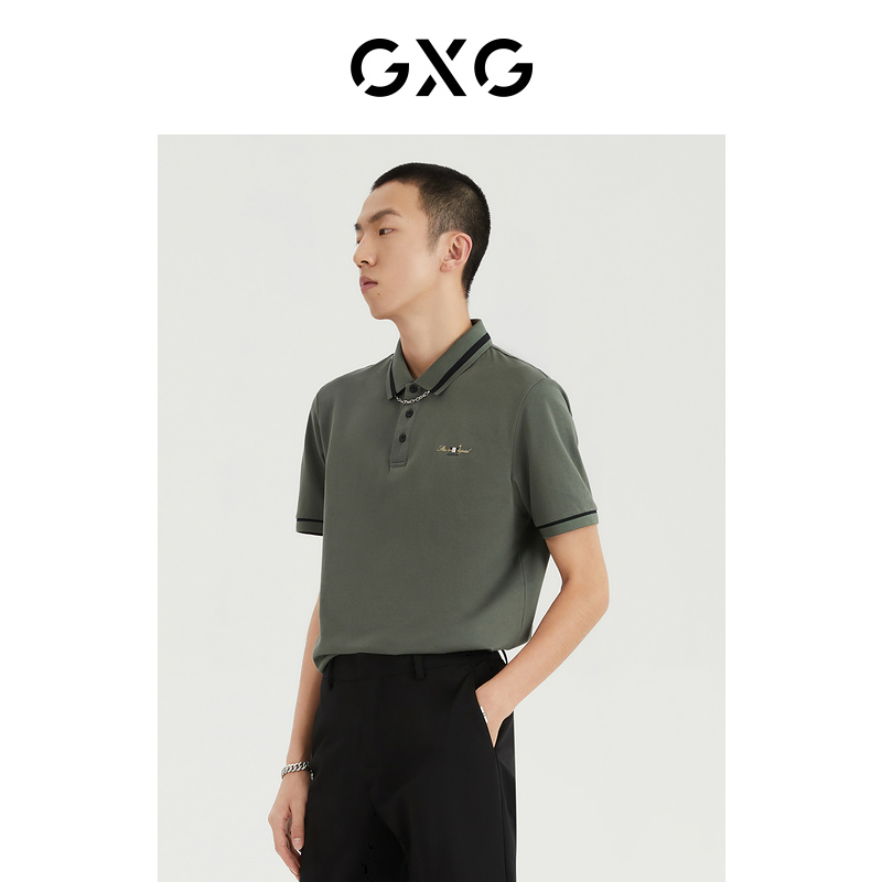 GXG男装 2022年夏季新品商场同款都市通勤系列短袖POLO衫