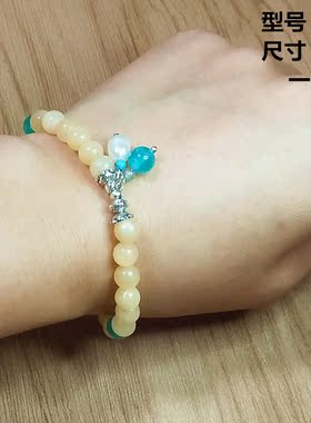 蜜蜡玛瑙天河石珍珠饰品单圈手串