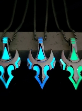 新款霸气发光项链男学生暗器黑科技火焰船锚街拍耍酷夜光吊坠饰品