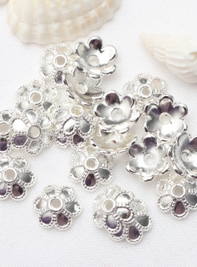 金属雪花片花帽镂空花瓣diy手链隔珠串珠花托隔片沙金配件