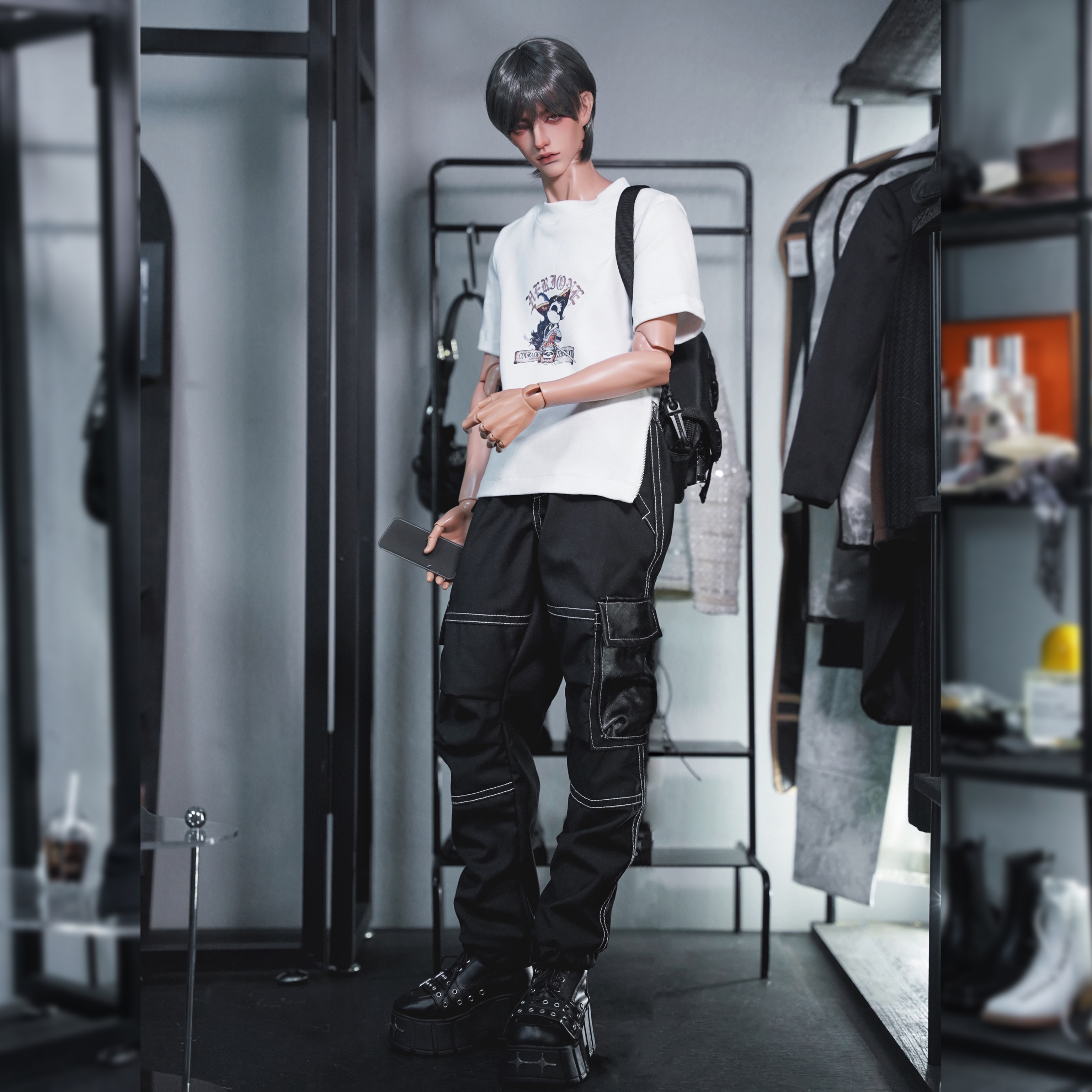 现货 Theone人型衣社  BJD娃衣 ID75叔娃衣休闲三件套T恤裤子背心 - 图3