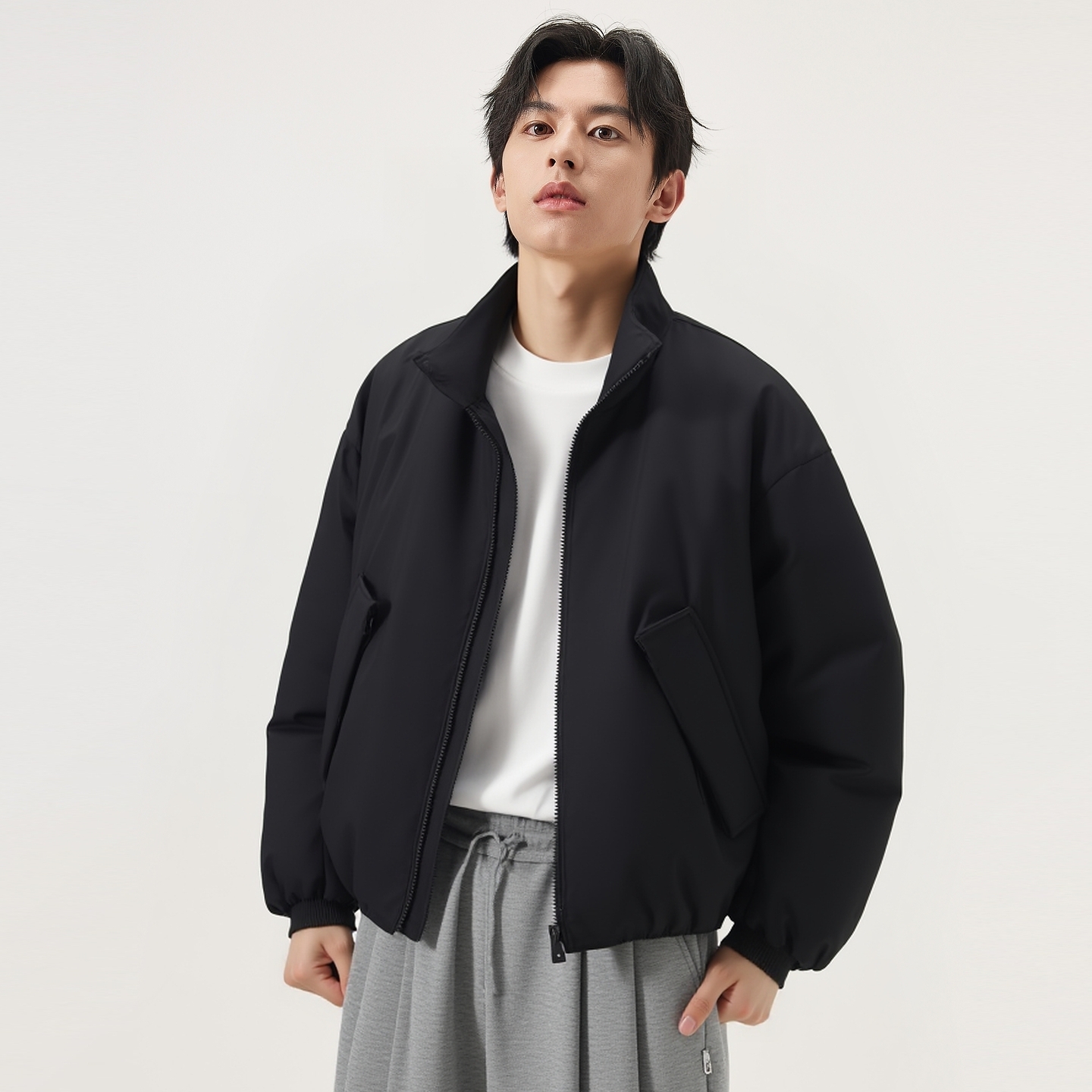 gxg.jeans男装 多色轻薄宽松短款立领夹克式羽绒服外套 25冬新品 - 图3