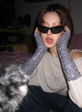 MELIYA户外骑行运动风墨镜Y2K茶色辣妹未来风感太阳眼镜防紫外线