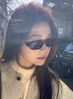 MELIYA复古猫眼墨镜女ins黑色方框高级感圆小脸防紫外线太阳镜男