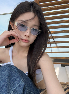 MELIYA复古小众金属长方形不锈钢墨镜防紫外线ins款网红太阳眼镜