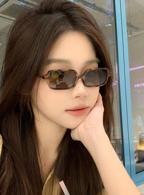 MELIYA书呆子墨镜女方框玳瑁豹纹色太阳眼镜jennie同款防紫外线潮