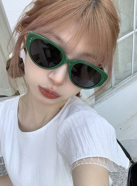 ins韩版粉色偏光猫眼太阳镜高级